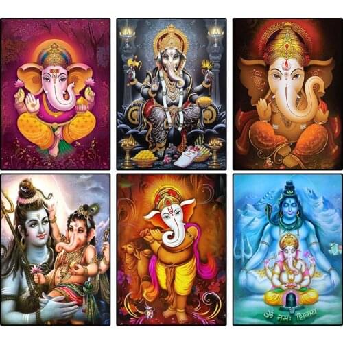 5d Diamond Painting Cross Stitch Kits Full Drill Square India God Ganesh Art Diamond Mosaic Embroidery Picture Decor for Home