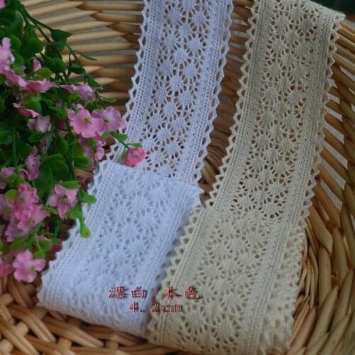 FREE SHIPPING 4.2cm Beige&Bleach white Flower 100% cotton lace trimmings accessories,XERY7890H