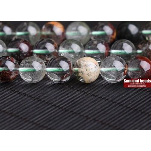 Natural Stone A grade Green Ghost Quartz Crystals Beads 4 6 8 10 12 MM Diy Spacer Beads for Jewelry Making Accessories