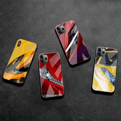 Sports car headlights Phone Case Cover Tempered Glass For iPhone 11 Pro XR XS MAX 8 X 7 6S 6 Plus SE 2020 case