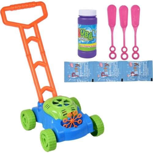 Childrens Bubble Machine Lawn Mower Fun Electric Bubble Blower Machine Toy Cartoon Cart Soap Automatic Bubbles Outdoor Toy