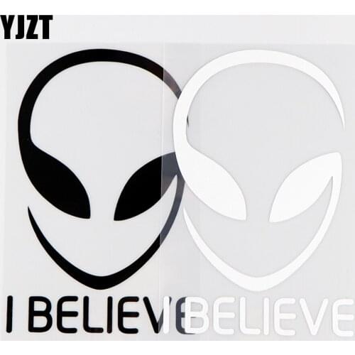 YJZT 10.3X15.5CM Personality Car Sticker I Believe Ufo Car Window Decor Vinyl Decals Black / Silver 10A-0234