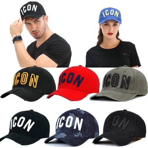 2021 Fashion Gorras Hombre Casquette ICON Letter Cotton Mens Kpop Baseball Cap Women Snapback Hat DSQ Hat Dad Bone Trucker Cap