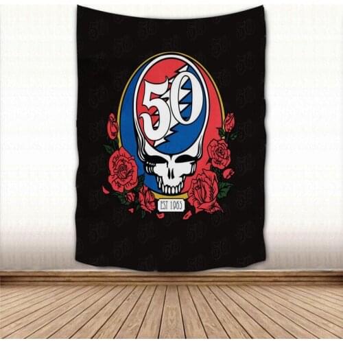 Beautiful Grateful Dead Skull Tapestry Wall Hanging Wall Fabric Tapestry Art Home Decoration Sleeping Pad Wall Carpet Dorm Decor