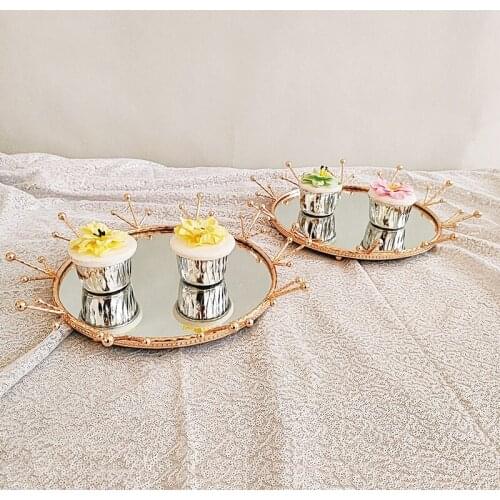 Round 1pcs 10inch Metal Electroplate Mirror Cake Stand Wedding Birthday Party Dessert Cupcake Plate Rack