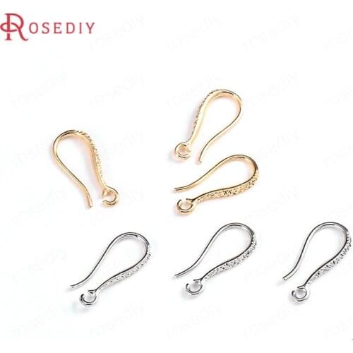20PCS 16x7MM Gold Color Imitation Rhodium Color Silver Color Brass Earring Hooks Diy Jewelry Findings Earrings Accessories