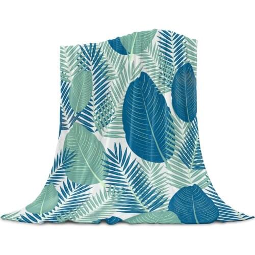 Leaves Texture Illustration Soft Warm Coral Fleece Flannel Blankets For Beds Throw Sofa Cover Bedspread Winter Blankets