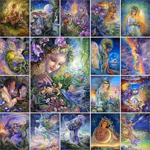 Full square cuadros 5d diamond painting kit set Color landscape woman sheep complet mosaic embroidery Cross stitch dirll drawing