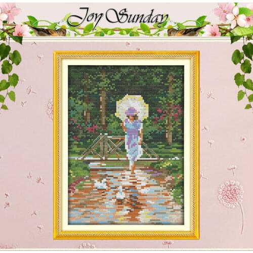 Umbrella girl painting counted Cross Stitch 11CT 14CT Cross Stitch Set Wholesale Cross-stitch Kit Embroidery Needlework