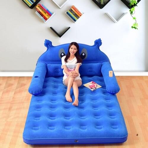 New inflatable air bed double tatami lazy cartoon air cushion home thickening folding portable dormitory bed outdoor camping mat