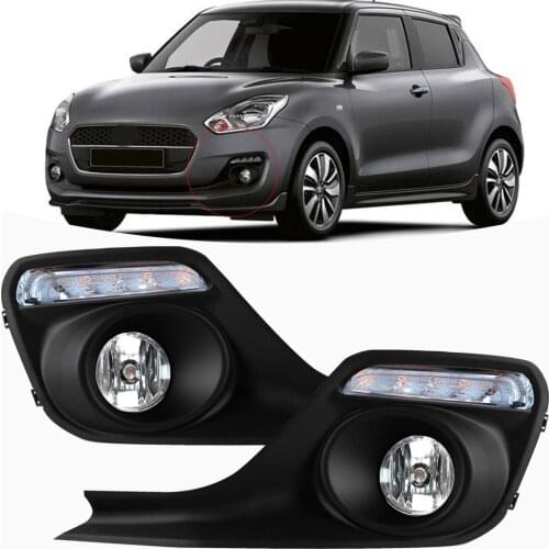 Front Fog Lights For Suzuki Swift 2018 2019 LED Daytime Running Lights DRL Turn Signals Car Fog Lamp Kit