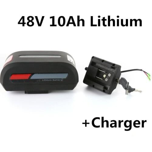Portable 48V 10Ah Lithium Li ion battery pack for E-bike electric bicycle balancing bike mountain bike motorbike+2A charger