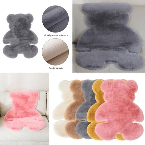 S/M/L Cute Bear Shape Fluffy Carpet Bedroom Anti-Skid Area Rugs Living Room Doormats Kitchen Floor Mat Decor For Home Hotel