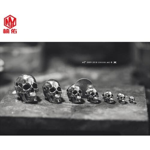 1PC S925 Silver Skull Paracord Beads Knife Beads Rope Cord Necklace Bracelet EDC Beads Lanyard Pendants Outdoor Accessories
