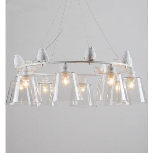 Modern art resin bird Pendant Lights led lamps living room led Pendant lamps E27 led light glass led lustre light Pendant lamp 2