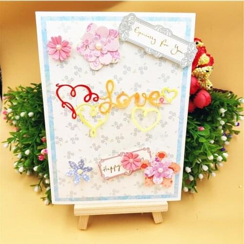 Loving Heart Love Words Metal Cutting Dies Stencil Scrapbooking Photo Album Card Paper Embossing Craft DIY Dies Cut