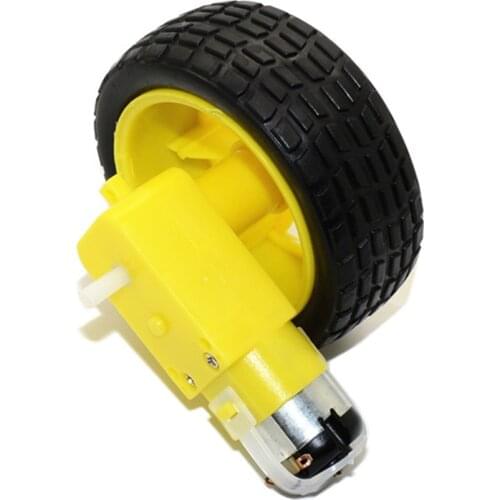 Smart Car Robot Plastic Tire Wheel Tyre + DC3-6V Gear Motor For Robot