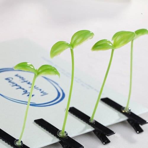 Grass Clips Popular Headwear Clasp Antenna Hairpins 4*6cm Hair Pin Bean Sprout Headwear Funny Cute 2021 Fashion