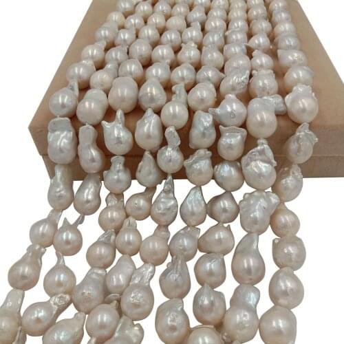 AAA High luster 16 inch 14-28 mm 100% Nature freshwater loose pearl with big baroque shape, BIG KESHI BAROQUE pearl in strand