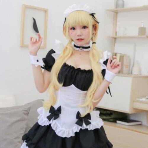 Maid Cosplay Costumes Women Carnival Party Cos Role Play Anime Cosplay Halloween Lolita Dress Bow Knot Skirts Girls 2021 New
