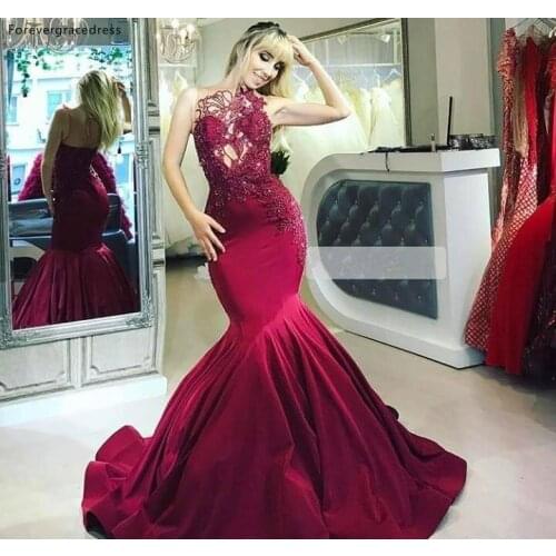 2019 Cheap Saudi Arabic Dubai Mermaid Evening Dress Appliques Holiday Women Wear Formal Party Prom Gown Custom Made Plus Size