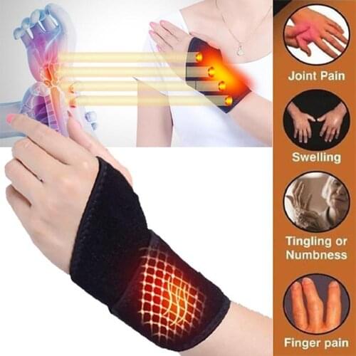1 Pair Self-heating Magnetic Warm Wristband Wrist Support Brace Guard Protector Running Yoga Fitness Bracer Wrist Support