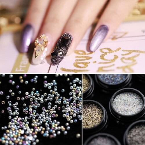 HNUIX 1 pieces Nail Art Caviar beads rhinestones for nails nails Micro Pixie crystal nail stones 3D charms Nail Art decoration