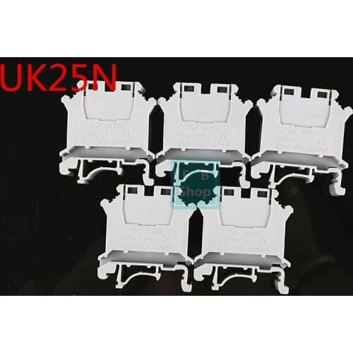 High Quality 10pcs UK-25N DIN Rail Universal Terminal Blocks Screw Type UK25N Phoenix Type