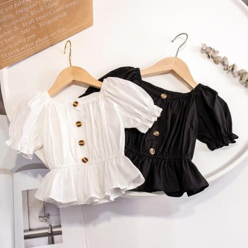 2021 Summer Girls Fashion Short Sleeve Blouse Baby Kids Children T-shirt