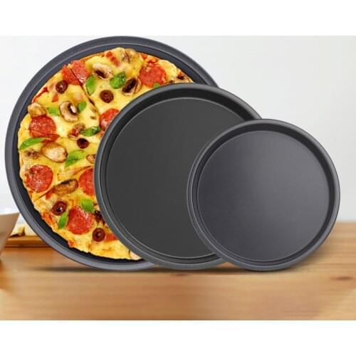 Non-Stick Pizza Baking Pan Round Pizza Plate Pizza Pan Deep Dish Tray Carbon Steel Non-stick Mold Baking Tool Baking Mould Pan