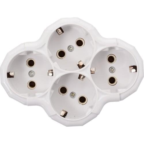 110-250V 16A 1 To 4 Way Power Adapter Socket EU Standard Conversion Socket Travel Plug For Charging Power Supply