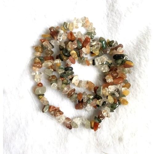 1string 32" Natural Multi Rutilated Quartz Beads,Gem stone chip beads 4-7mm Chips nugget gem stone jewelry loose beads