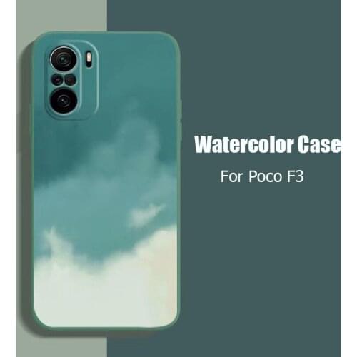 For Xiaomi Poco F3 Case Watercolor Soft TPU Silicone Back Cover On For Poco F3 Xiaomi Redmi K40 Pro K40Pro Phone Case