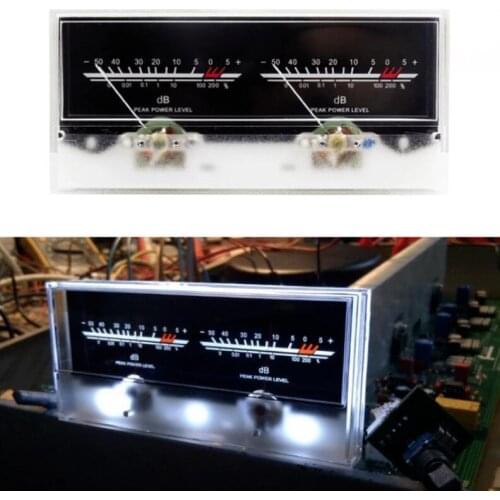Double pointer VU Meter Stereo Audio Amplifier Board DB Sound Level Indicator Meter Adjustable Backlight With Driver