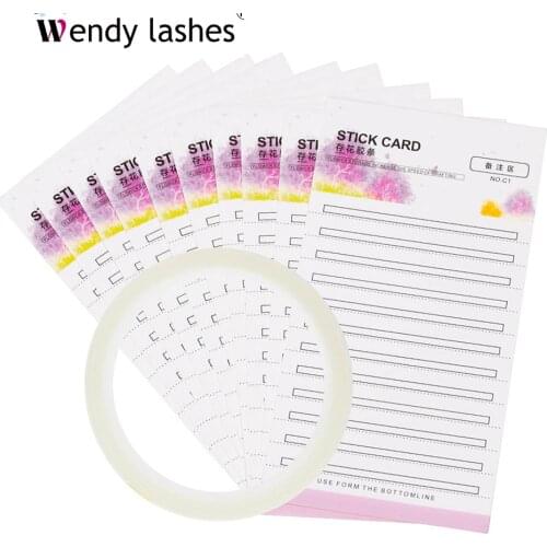 10pcs Premade Volume Fans Eyelash Storage Card for Eyelash Extension Volume Lashes Storage Paper 2mm Sticky Strip False Eyelashe