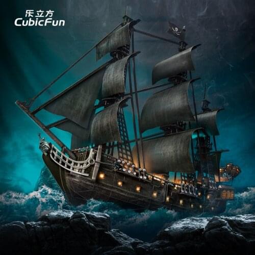 Curiosity 3D DIY Movie Toy Pirates of the Caribbean 2021 New Black Pearl Pirate Ship Cardboard Assembly Gift for Children Adult