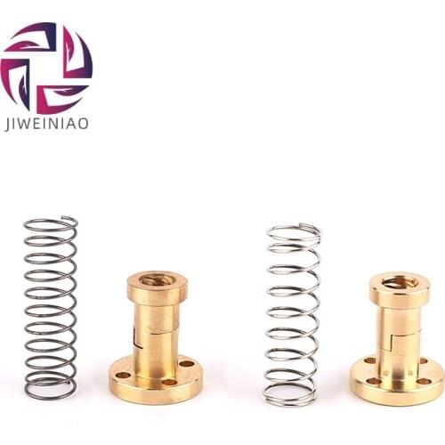JIWEINIAO 5Pcs/Lot Threaded Rod Lead Screws DIY CNC 3D Printer Parts T8 Anti Backlash Spring Loaded Nut Elimination Gap Nut 8mm