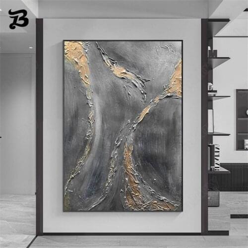 Canvas Painting Wall Art Abstract Oil Painting Retro Style Gray Wall Pictures Vintage Home Decoration Modern Painting Artwork