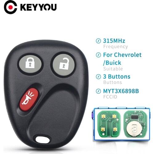 KEYYOU 3Buttons Car Key Remote Key MYT3X6898B 315Mhz For Chevrolet GMC Envoy Trailblazer 2002 2003 2004 2005 2006 2007 2008 2009