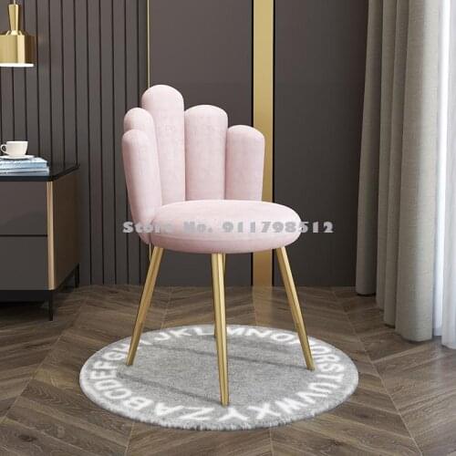 Creative lazy light luxury ins makeup stool net red nail beauty shop Nordic home casual cute back chair
