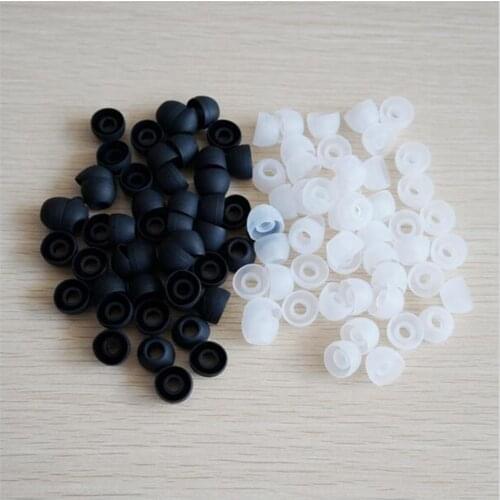20pcs/lot Black White Soft Silicon Ear Tip Cover Replacement Earbud Covers For In-Ear Headphones Earphones Accessories