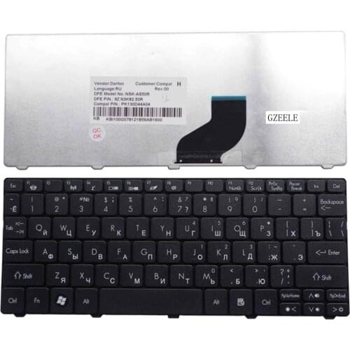 GZEELE RU NEW laptop Keyboard for Acer Aspire One Happy, Happy 2 ZE-7 HAPPY2 E100 AOE100 P0VE6 POVE6 ZE6 ZE7 N55C Russia