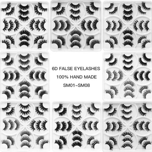 Newest Thick Natural 3D False Eyelashes Set Cruly Crisscross Handmade Reusable 10 Pairs Fake Lashes Set Soft Light 3 Sets/Lot