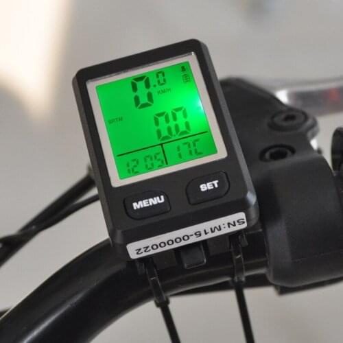 New product Waterproof & Wired Bike Velometer Green Backlight Cycle calorie Bicycle Odometer Speedometer