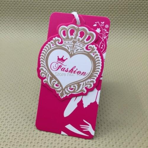 Custom cute shape cutting tags/paper hang tag/garment shirt dress tags printing/clothing printed label/clothing price tag brand