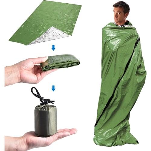 Portable Lightweight Emergency Sleeping Bag First Aid Sleeping Bag PE Aluminum Tent For Camping equipment Hiking Sun Protection