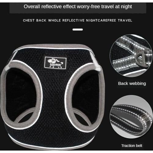 New summer pet traction rope reflective breathable dog chest strap harness vest type dog rope pet supplies