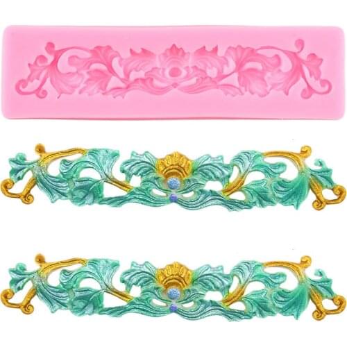 Relief Silicone Mold Leaf Fondant Lace Cake Border Decorating Tools DIY Baking Molds Candy Clay Mould Chocolate Gumpaste Moulds