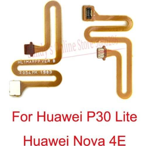 Fingerprint Reader Touch ID Sensor Scanner Flex Cable For For Huawei P30 Lite Nova 4E Home Button Connector Flex Cable Parts