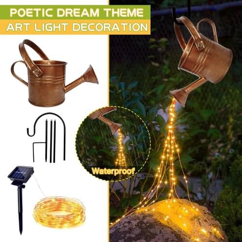 Solar Star Light Shower Garden Art Light Decoration Outdoor Solar Lamp Gardening Lawn Lamp Watering Can Lights Waterfall Lights